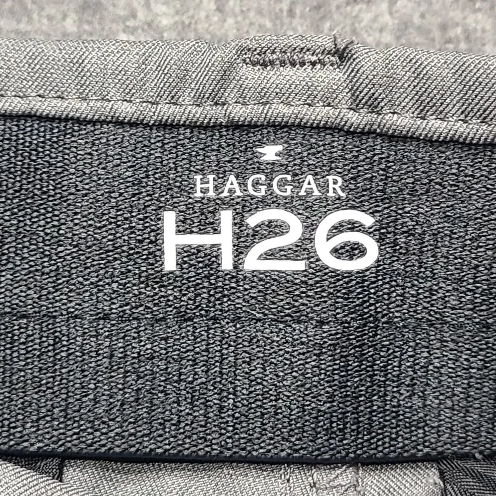 Haggar H26 Pants Mens 30x32 Gray Dress Slacks‎ Polyester Flat Front Classic